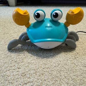 Tummy time blue dancing crab